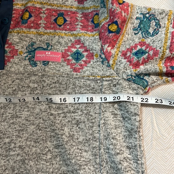 Simply Southern Crab Knit Snap Pullover in Smoke - Picture 8 of 9